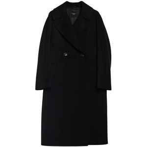 Weekend Max Mara, Dames, Mantels, Zwart, Maat: 2XS Kasjmier,