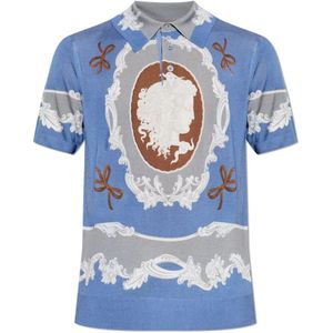 Versace, Heren, Tops, Blauw, Maat: 2XL Zijde,