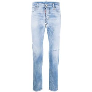 Dsquared2 Slim Fit Jeans Katoen Elastaan Italië , Blue , Heren , Maat: M