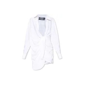 Jacquemus Asymmetrische jurk , White , Dames , Maat: S