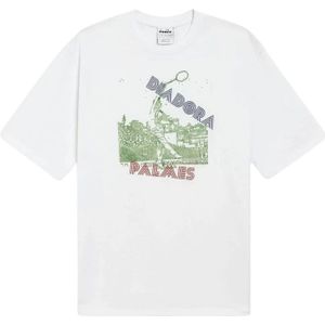 Diadora, Heren, Tops, Wit, Maat: L