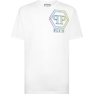 Philipp Plein, Heren, Tops, Wit, Maat: M Katoen,