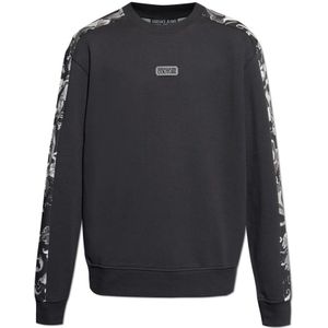 Versace Jeans Couture, Heren, Sweatshirts & Hoodies, Zwart, Maat: S