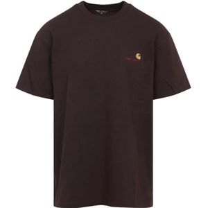 Carhartt Wip, Heren, Tops, Bruin, Maat: M Katoen,