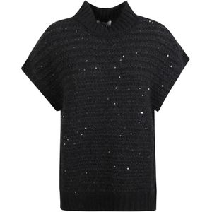 Peserico, Dames, Truien, Zwart, Maat: L