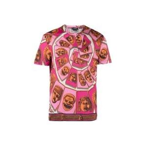 Versace T-shirts en poloshirts , Pink , Heren , Maat: S