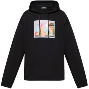 Versace, Heren, Sweatshirts & Hoodies, Zwart, Maat: M Katoen,