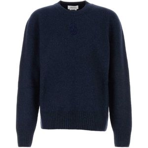 Alexander McQueen, Heren, Truien, Blauw, Maat: S Wol,