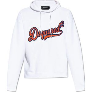 Dsquared2, Heren, Sweatshirts & Hoodies, Wit, Maat: L Katoen,