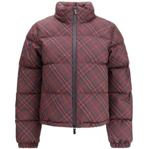 Burberry, Heren, Jassen, Rood, Maat: S Polyamide,