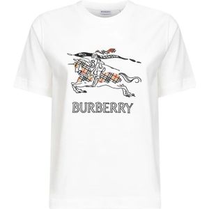 Burberry, Dames, Tops, Wit, Maat: L Katoen,