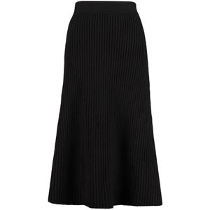 Bottega Veneta, Dames, Rokken, Zwart, Maat: M Wol,