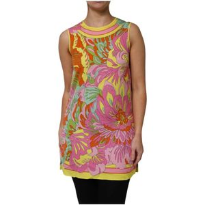Multicolor - Floral Roundneck - Mouwloze Top - Voor Dames