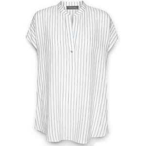 Elena Mirò, Dames, Blouses & Shirts, Wit, Maat: S Linnen,