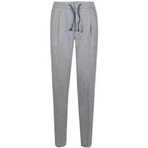 Brunello Cucinelli, Heren, Broeken, Grijs, Maat: 3XL Leer,