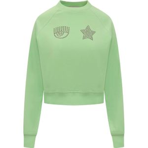 Chiara Ferragni Collection, Dames, Sweatshirts & Hoodies, Groen, Maat: S Katoen,