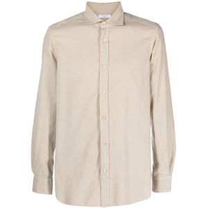 Boglioli, Heren, Overhemden, Beige, Maat: 3XL Katoen,