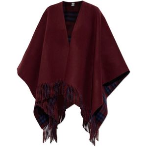 Burberry - Wollen Poncho - Rood