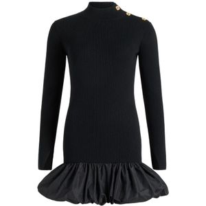 Patou, Dames, Jurken, Zwart, Maat: M Zijde,