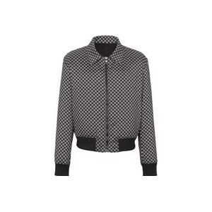 Balmain Mini monogram bomberjack , Black , Heren , Maat: M