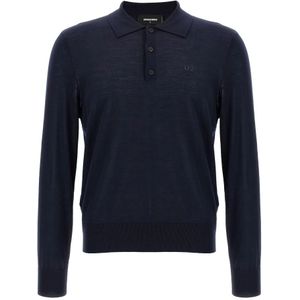 Dsquared2, Dames, Tops, Blauw, Maat: XS Wol,