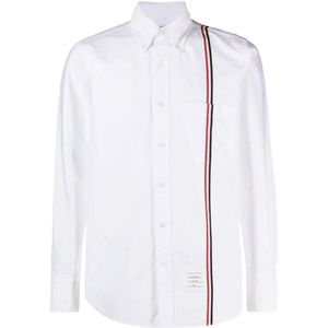 Thom Browne, Heren, Overhemden, Wit, Maat: 2XL Katoen,