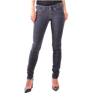 Jacob Cohën, Dames, Jeans, Grijs, Maat: W24 Leer,