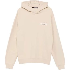 Jacquemus, Heren, Sweatshirts & Hoodies, Beige, Maat: S Katoen,