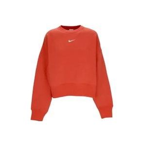 Nike Cropped Crewneck Sweatshirt Phoenix Fleece , Orange , Dames , Maat: M