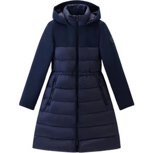 Woolrich, Dames, Mantels, Blauw, Maat: M Satijn,