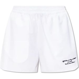 Off White, Dames, Korte broeken, Wit, Maat: S Katoen,