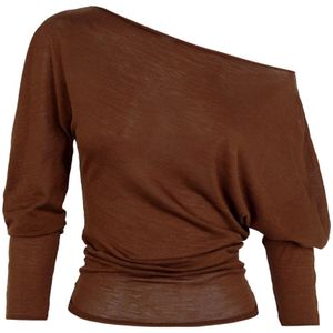 Cortana, Dames, Tops, Bruin, Maat: 2XS Katoen,