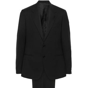 Lardini, Heren, Pakken, Zwart, Maat: L Wol,