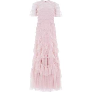 Needle & Thread, Dames, Jurken, Roze, Maat: 3XS Chiffon,