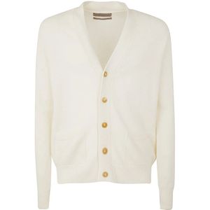 Original Vintage, Heren, Truien, Wit, Maat: L Kasjmier,