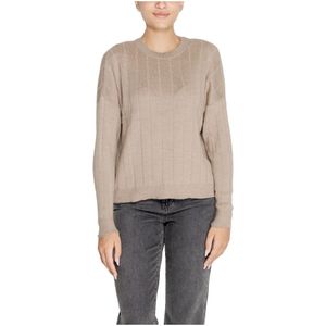 Only, Dames, Truien, Beige, Maat: L Acryl,