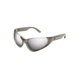 Balenciaga Zilveren Zonnebril met Zilveren Lenzen , Gray , Dames , Maat: 64 MM