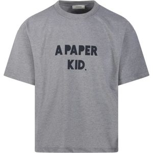 A Paper Kid, Heren, Tops, Grijs, Maat: XL