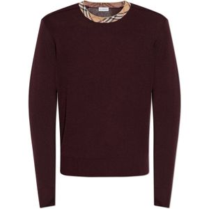 Burberry, Heren, Truien, Rood, Maat: L Wol,