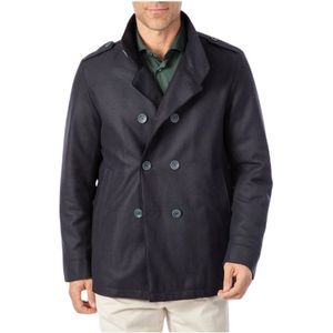 Herno, Heren, Mantels, Blauw, Maat: L Wol,