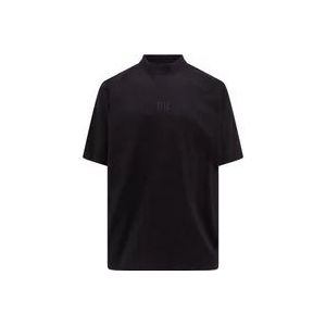 Balenciaga Geborduurd Logo Stretch Katoenen T-Shirt , Black , Heren , Maat: M