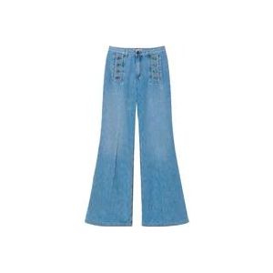 Twinset Wide Jeans , Blue , Dames , Maat: W27