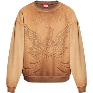 Diesel, Heren, Sweatshirts & Hoodies, Bruin, Maat: M Katoen,