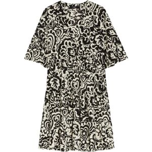 Max Mara - Ely - Kaftan - Zwart Wit - Katoen - Korte Mouwen