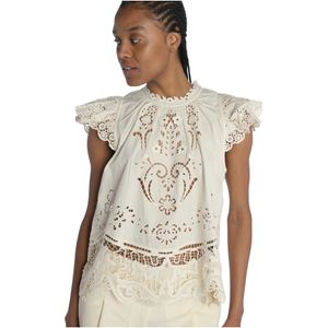 Sea NY, Dames, Blouses & Shirts, Wit, Maat: M Katoen,