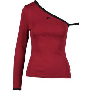 Courrèges, Dames, Tops, Rood, Maat: M Katoen,