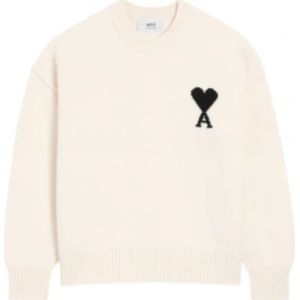 Ami Paris, Dames, Truien, Beige, Maat: M Wol,