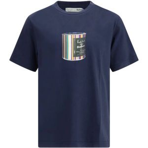 Barbour, Heren, Tops, Blauw, Maat: L Katoen,