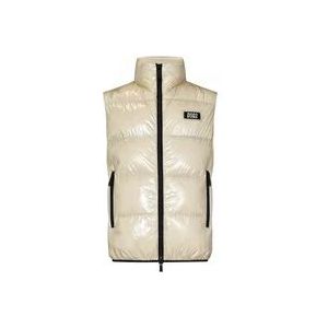 Dsquared2 Witte Ultra Lichtgewicht Donsvest Jas , Beige , Heren , Maat: L