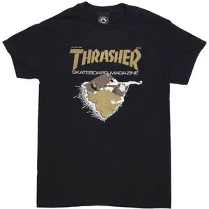 Thrasher, Heren, Tops, Zwart, Maat: S Katoen,